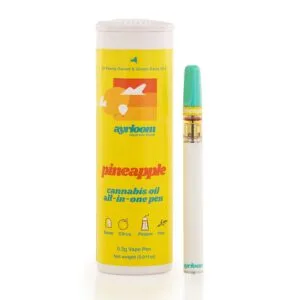 Yellow package of Ayrloom pineapple express pen.
