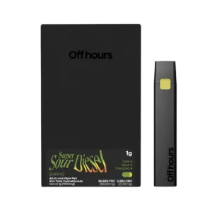 Black package of Off Hours Sour D vape.