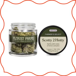 7G jar of Florist Farms flower. 