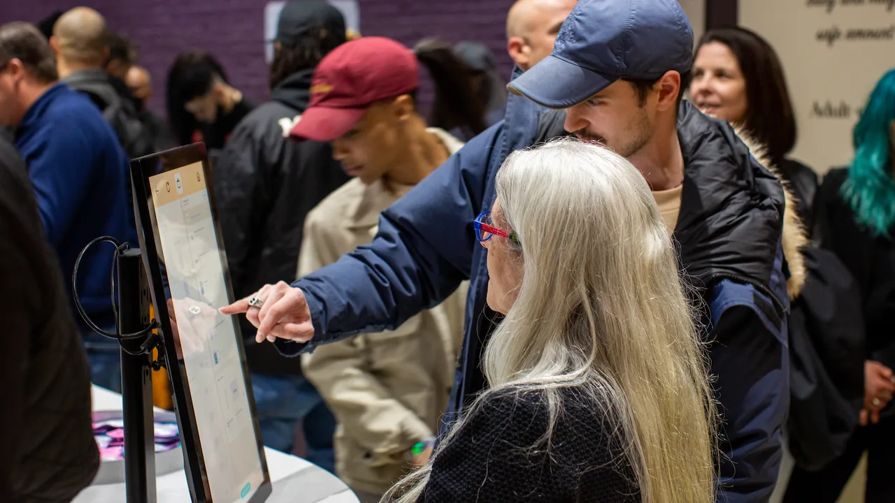 Cannabis customers at convention.