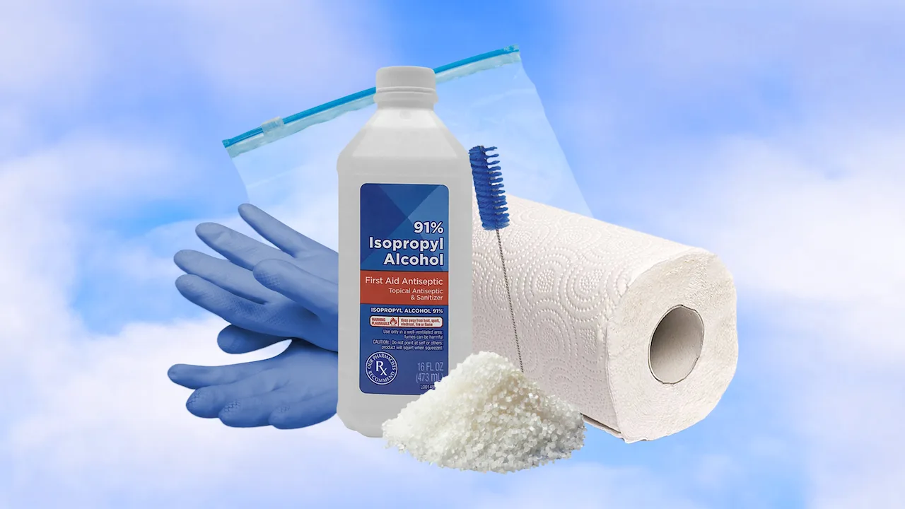 Glass bong cleaning supplies.