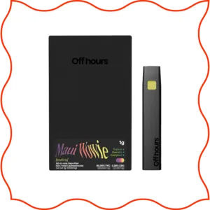 Off Hours maui wowie black vape pen and packaging.