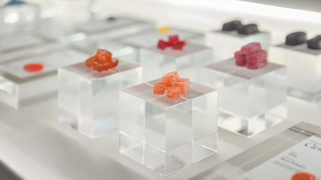 Display of cannabis gummies.