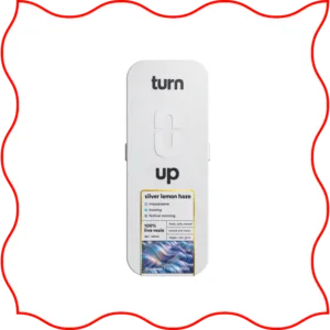 White package of the Turn 'up' silver lemon haze vape.