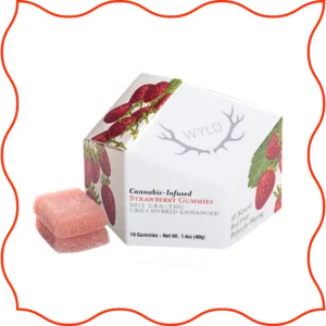 Brand image of WYLD Strawberry gummies package.